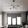 Lampadari Moda Moderna Nero Oro Bianco Lungo Led Soffitto Lampadario sospeso Lampada per sala Cucina Soggiorno Loft Bed226f