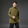 Traditionell kinesisk etnisk kläder för män Asiatiska vadderade kläder Vinterorientalisk stativ krage tang kostym vintage kostym