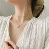 Chokers 2022 Модные ювелирные украшения модный многослойный носить бабочку жемчужина Три ожерелья цепочка ключицы Joker Choker Съемный Godl22