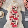 Zomer vrouwen jurk sexy spaghetti riem mouwloze bloemen print vintage slim ruched bodycon elegante partij robe mujer 210603