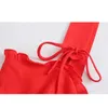 Za Retro Blouse Women High Waisted Bow Tie Slim Sleeveless Camisole Vest Ruffle decoration Casual Tops XITIMEAO 210602