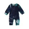 Tute 2021 Primavera Autunno Baby Boy Girl Button Pagliaccetti Manica lunga Tie Dye Stampa One Piece Tuta Autunno Vestiti caldi9947341