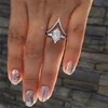 Anelli a grappolo Yo 2021 colore argento grande ovale CZ pietra matrimonio dito anello di cristallo gioielli di marca per donna Drop