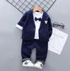 BibiCola 2 pezzi Spring bbay boys Set di abbigliamento per neonati Denim Tuta sportiva per bambini Top in denim + pantaloni Vestiti per neonati 210309