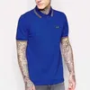メンズポロシャツ2021春新カジュアルビジネス刺繍綿の半袖
