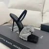 Rhinestone Sandały Kapcie Buty Damskie Lato Wysokie Szpilki Pompy Obcasy Pleciane Diamante Peep Toe Femme