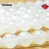 Mamiam Natural A White Agate Beads 8mm 10mm Smooth Loose Round Stone Diy Bracelet Necklace Jewelry Making Gemstone Gift Design