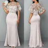 Elegente Sier Sier Mother of Bride Dresses con chales envolventes encaje cariño sin mangas sirena de satén longitudes de satén bodas personalizadas para fiesta de fiesta 403