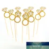 10Pcs/bag Diamond Ring Cupcake Toppers Picks Wedding Birthday Party Bridal Shower Engagement Valentine's Day Cake Decor Supplies