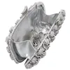 Boutique De FGG Diamond Skull Clutch Damen Abendtaschen Damen Kristall Handtaschen und Geldbörsen Hochzeit Gala Abendessen Minaudiere Tasche 220225