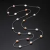 Wedding Series Natural Freshwater Long Smycken Multicolor Pearl Smycken Bröllop Halsband för Kvinnor Gåvor