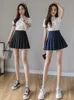 黒人韓国の女性サマーハイウエストプリーツ格子縞の女性アニメショートスカートスカート210315
