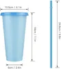 Color Changing Cups with Straw Set, 24oz Cold Water Cups, Summer Iced Coffee Party Cup for Adults, Plastic Drinkware