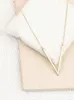 Simple Letter V Pendant Necklace for Women 2020 Fashion Sweater Chain Long Necklaces collar Party Jewelry Gifts collier femme