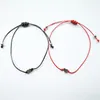 Beaded Strands Pinky Promise Couple Bracelets For Women Men Red Black String Lucky Heart Charm Whole Valentine's Day Gif276I