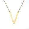 Pendant Necklaces Minimalist Gold Rose Silver Color 26 A-Z Letter Name Initial For Women Long Big Necklace
