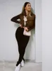 Women Fashion Brown Cropped Vest Coat Female Stand Collar Zipper Waistcoat Ladies Casual Outerwear 210923
