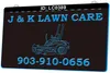 LC0389 Lawn Care Light Sign 3d Gravura