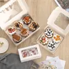 Confezione regalo 10 pezzi Scatola per cupcake in plastica e confezione Contenitore per torta da dessert 2/4/6 Supporto per bomboniera Biscotto Focaccina Carta