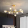 Lustres LED Or Lustre Moderne Pour Salon Loft Salle À Manger De Luxe Cristal Moléculaire Lampe Chambre Spoutnik