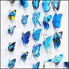 Decoración hogar jardín decoración Cenicienta de 12 piezas por juego mariposas 3D mariposa Pvc pegatinas de pared extraíbles mariposas Py3I Drop Delivery