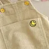 Pure Color Cute Unisex Corduroy Spring Casual Boys and Girls Jumpsuit Children's Overall P4423 210622