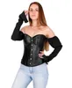 Kvinnor Blusar Sexiga Kvinnor Av Axel Bustier Korsett Rem Långärmad Blus Mode Kvinna Lace-up Strapless Bodycon Gothic Top