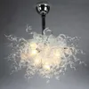 Lampe suspendue blanche et transparente personnalisée, lustre en verre soufflé à la main, éclairage AC 110v/240v, bricolage, salon, art décoratif, diamètre de la lumière 28 ou 36 pouces