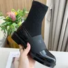 Women Heel Snow Boots Leather ankle boot chunky heel Martin shoes Print Leather Platform Desert Lace-up Boot colors with box