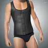 Men's Body Shapers Plus Size Latex Waist Trainer Vest For Men Black Cincher Firm Tummy Slimming Male Corset Belly Shaperwear1