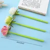 ゲルペン3個のかわいいバラの花のペンの詰め替え可能な0.5mmのノベルティ