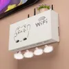 Trådlös WiFi Router Förvaringslåda PVC Panel Hylla vägg Hängande Plug Bracket Kabel Organizer Heminredning Brand Retardant 210922