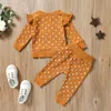 kids Clothing Sets girls Flower print outfits children Flying sleeve pullover Tops+Floral Bow pants 2pcs/set Spring Autumn fashion baby Clothes