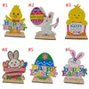 Easter Party Wooden Bunny Tabletop decorate Rabbit Figurines Tabletopper Ornaments for Home Office Table Decorations T9I001645