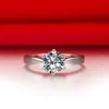 Test Positive Brilliant 1Ct 6.5mm D VVS1 Moissanite Diamond Solitaire Engagement Ring Solid 14K White Gold AU585