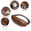 Bolsa de cinto masculina Genuine couro cintura pacote masculino fanny pack homem bolsa correndo sacos de quadril celular