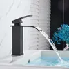Modern Chrome Waterfall Spout Basin Faucet Single Handle Deck Mounted Mixer Tap Wholesale And Retail