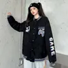 Kvinnors Jackor Baseball Jacka Kvinnor Cardigan Coat Höst Vinter Varsity Amerikanska 2021 Koreanska Vintage Harajuku Gotiska Kvinna Kläder