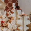 الزفاف الديكور المركزية المحمولة قابلة للطي الدليل العمود الروماني ورقة الحلوى كعكة الجدول حامل لتخطيط مشهد الحزب