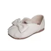 Barnskor Spring Pu Leather Pink White Black Bowknot Girls Princess Shoes Childrens Girls Dance Show Shoes
