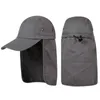 Buitenhoeden UV Bescherming Vishoed Solid kleur Zonnekap met oorhalsflap Cover Camping Wandeling Touring Headwar8489027