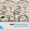 Art3d 30x30cm 3D Wall Stickers Self-adhesive Champagne Gold Peel and Stick Backsplash Tile for Kitchen Bathroom , Wallpapers(10-Piece)