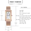 CHENXI Orologi da donna Orologio da donna con cinturino in maglia di oro rosa quadrato di lusso Orologio da donna al quarzo per bracciale288h