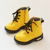 Autumn Winter Patent Leather Kids Girls Boys Boots Soft Light Weight Non-slip Martin Boots for Children