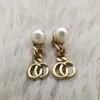 Fashion Pearl Diamond Dangle Chandelie Örhängen aretes för kvinnor fest bröllop engagemang älskare present smycken med ask