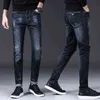 Men's Jeans designer Winter Autumn Brand Slim Straight Elastic Casual 9DWW