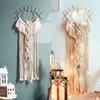 Objetos decorativos Figurinhas Macramcão Marroquino Pendurado Tapeçaria Mal Eye Dream Catcher com pedra de cristal