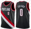 100 % sydd 0 Damien Lillard Jersey Grön Vit Svart Blå Röd Stad Ärmlösa kläder och shorts Herr Baskettröjor Andas