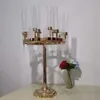 Decoração Acrílico Candelabro 8 Armas Cristal Candlestick Cristal Vela Stands para Mesa De Casamento Centerpieces Center Peças Senyu922