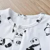 Recém-nascidos meninos infantis macacão casual manga longa dos desenhos animados panda pandsuit outono bebê roupas pijamas 210309